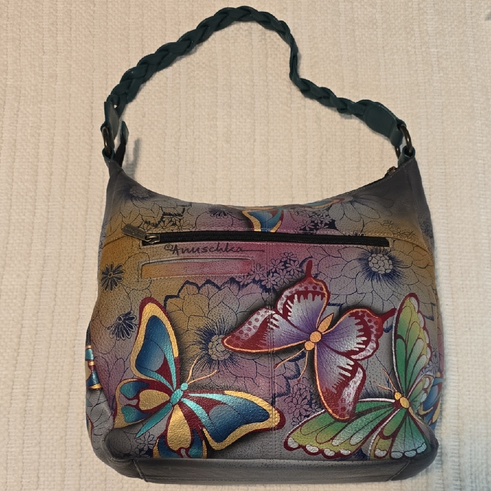 Anuschka Artistic Butterfly Shoulder Bag